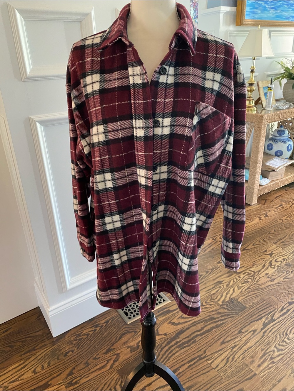 Forever 21 Red and Black Plaid Shirt